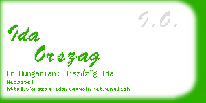 ida orszag business card